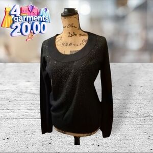 NWT Calvin Klein black holiday/casual/work sequined/embellished sweater M